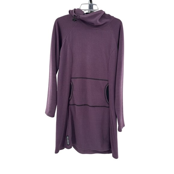Melanzana Womens L Purple Recycled Polyester Hooded Dress With Kangaroo Pocket - Picture 1 of 5